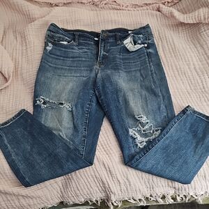 Judy Blue Distressed Medium Blue Slim Fit Jeans 15/32